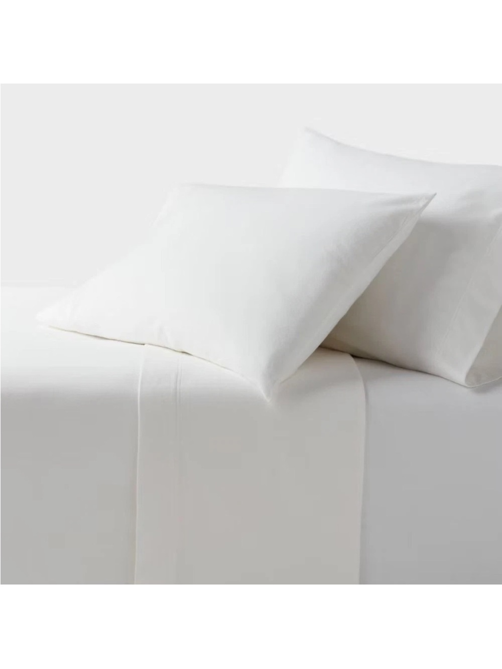 Ultra Soft Flannel Sheet Set King in White Threshold Target 100% Cotton UNUSED